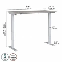 Bush Business Furniture Move 40 Series 28"-48" Adjustable Standing Desk, Platinum Gray/Cool Gray Metallic (M4S6030PGSK) -Office Supplies Shop sp166198224 sc7