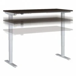 Bush Business Furniture Move 40 Series 28"-48" Adjustable Standing Desk, Mocha Cherry/Cool Gray Metallic (M4S6030MRSK)