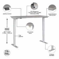 Bush Business Furniture Move 40 Series 28"-48" Adjustable Standing Desk, Platinum Gray/Cool Gray Metallic (M4S6030PGSK) -Office Supplies Shop sp166198431 sc7