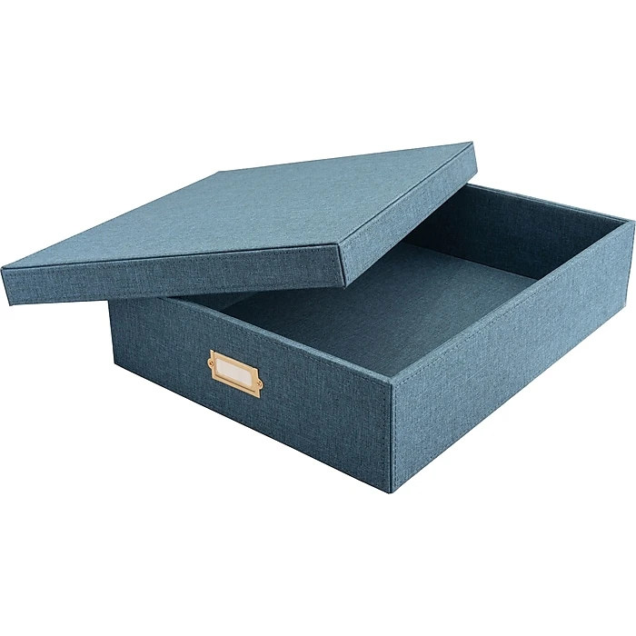 Martha Stewart Document Box, Navy Faux Leather (MS110F) 3 Martha Stewart Document Box, Navy Faux Leather (MS110F) - Image 3
