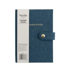 Martha Stewart Password Book, 4" X 5.5", Ruled, 72 Sheets, Navy (MS110H)