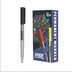 Stride StrideMark Permanent Marker, Fine Tip, Black Ink, 12/Box (27001)