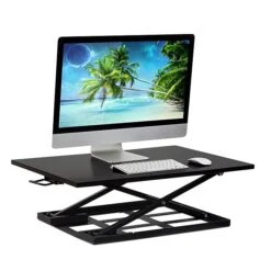 Mount-It! 32" Height Adjustable Sit Stand Desk Converter, Black (MI-7929BLK)