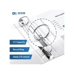 Davis Group Easyview Premium 1 1/2" 3-Ring View Binder, White, 6/Pack (8412-00-06) -Office Supplies Shop sp179266257 sc7