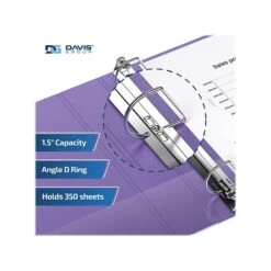 Davis Group Premium Economy 1 1/2" 3-Ring Non-View Binder, Purple, 6/Pack (2302-69-06) -Office Supplies Shop sp179266465 sc7