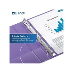 Davis Group Premium Economy 1 1/2" 3-Ring Non-View Binder, Purple, 6/Pack (2302-69-06) -Office Supplies Shop sp179266466 sc7