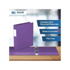 Davis Group Premium Economy 1 1/2" 3-Ring Non-View Binder, Purple, 6/Pack (2302-69-06) -Office Supplies Shop sp179266467 sc7