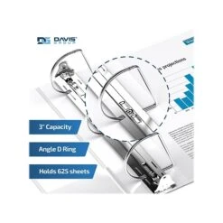 Davis Group Easyview Premium 3" 3-Ring View Binder, White, 6/Pack (8405-00-06) -Office Supplies Shop sp179266556 sc7