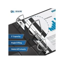 Davis Group Easyview Premium 3" 3-Ring View Binder, Black, 6/Pack (8405-01-06) -Office Supplies Shop sp179266563 sc7