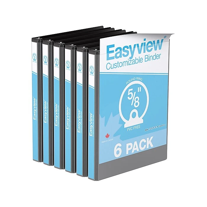 Davis Group Easyview Premium 5/8" 3-Ring View Binder, Black, 6/Pack (8400-01-06) 1 Davis Group Easyview Premium 5/8" 3-Ring View Binder, Black, 6/Pack (8400-01-06)
