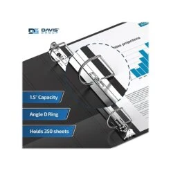 Davis Group Easyview Premium 1.5" 3-Ring View Binder, Black, 6/Pack (8402-01-06) -Office Supplies Shop sp179266603 sc7
