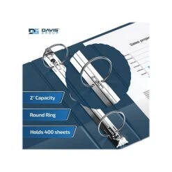 Davis Group Easyview Premium 2" 3-Ring View Binder, Navy, 6/Pack (8413-72-06) -Office Supplies Shop sp179266783 sc7