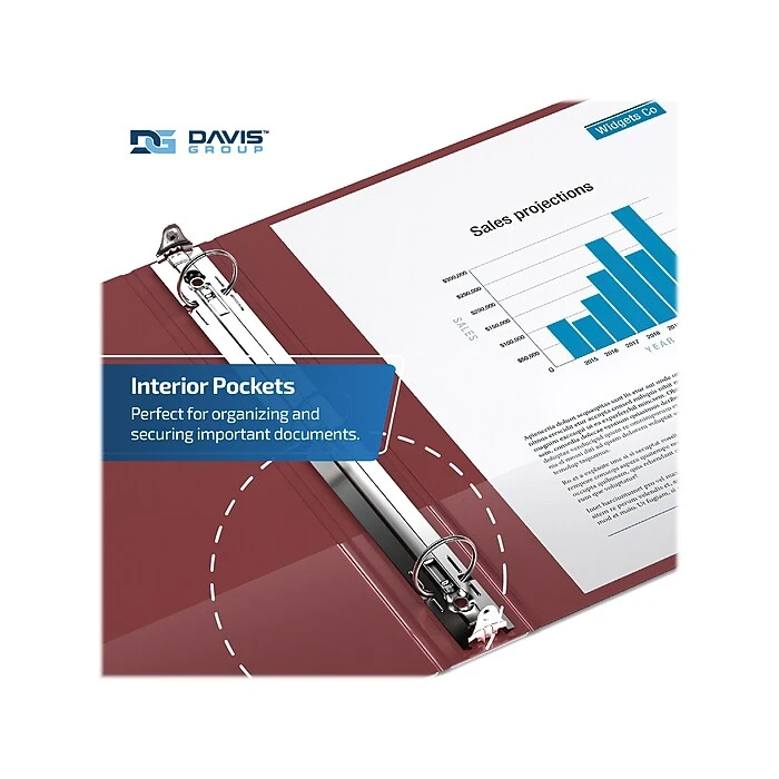 Davis Group Easyview Premium 2" 3-Ring View Binder, Burgundy, 6/Pack (8413-08-06) 3 Davis Group Easyview Premium 2" 3-Ring View Binder, Burgundy, 6/Pack (8413-08-06) - Image 3