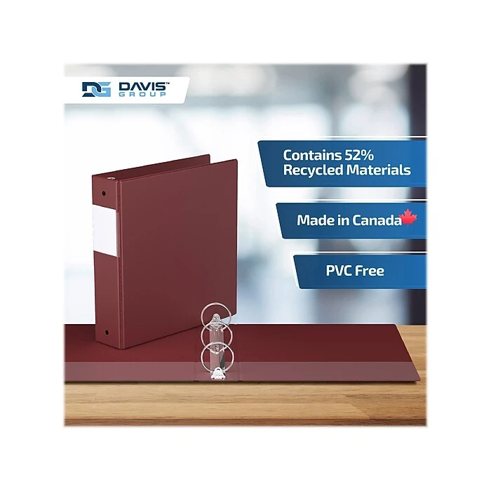 Davis Group Easyview Premium 2" 3-Ring View Binder, Burgundy, 6/Pack (8413-08-06) 5 Davis Group Easyview Premium 2" 3-Ring View Binder, Burgundy, 6/Pack (8413-08-06) - Image 5