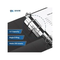 Davis Group Premium Economy 1 1/2" 3-Ring Non-View Binder, Black, 6/Pack (2302-01-06) -Office Supplies Shop sp179788883 sc7