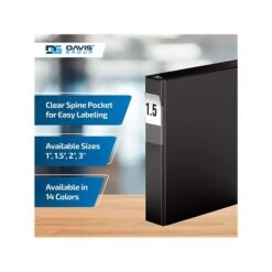 Davis Group Premium Economy 1 1/2" 3-Ring Non-View Binder, Black, 6/Pack (2302-01-06) -Office Supplies Shop sp179788885 sc7