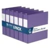 Davis Group Premium Economy 2" 3-Ring Non-View Binder, Purple, 6/Pack (2304-69-06)