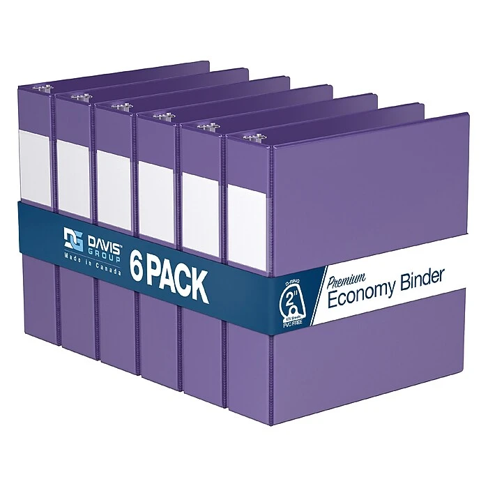 Davis Group Premium Economy 2" 3-Ring Non-View Binder, Purple, 6/Pack (2304-69-06) 1 Davis Group Premium Economy 2" 3-Ring Non-View Binder, Purple, 6/Pack (2304-69-06)
