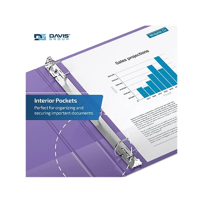 Davis Group Premium Economy 2" 3-Ring Non-View Binder, Purple, 6/Pack (2304-69-06) 3 Davis Group Premium Economy 2" 3-Ring Non-View Binder, Purple, 6/Pack (2304-69-06) - Image 3