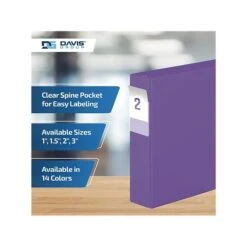 Davis Group Premium Economy 2" 3-Ring Non-View Binder, Purple, 6/Pack (2304-69-06) 13 Davis Group Premium Economy 2" 3-Ring Non-View Binder, Purple, 6/Pack (2304-69-06) -Office Supplies Shop sp179788936 sc7