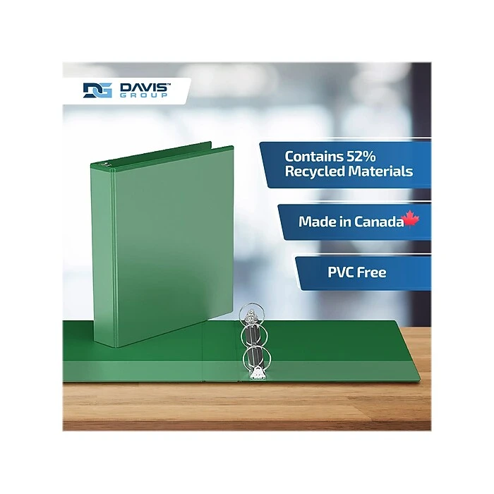 Davis Group Easyview Premium 1 1/2" 3-Ring View Binder, Green, 6/Pack (8412-04-06) 5 Davis Group Easyview Premium 1 1/2" 3-Ring View Binder, Green, 6/Pack (8412-04-06) - Image 5