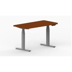 LifeFlo Ergonomics Height Adjustable Desk, 48"W X 24"D X 1 1/8" Thick, Cherry (LFO-4824-E2-CH)