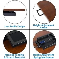 Mount-It! 17" Height-Adjustable Sit Stand Desk Converter, Brown (MI-7929-BRN) -Office Supplies Shop sp21607894 sc7