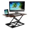 Mount-It! 17" Height-Adjustable Sit Stand Desk Converter, Brown (MI-7929-BRN)