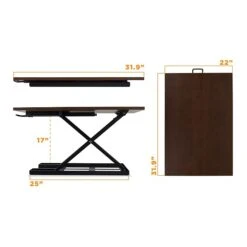 Mount-It! 17" Height-Adjustable Sit Stand Desk Converter, Brown (MI-7929-BRN) -Office Supplies Shop sp21607900 sc7