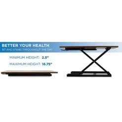 Mount-It! 17" Height-Adjustable Sit Stand Desk Converter, Brown (MI-7929-BRN) -Office Supplies Shop sp21608004 sc7