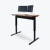 Luxor Furniture 56" Pneumatic Adjustable Desk, Teak Top (SPN56F-BK/TK)