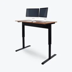 Luxor Furniture 56" Pneumatic Adjustable Desk, Teak Top (SPN56F-BK/TK)