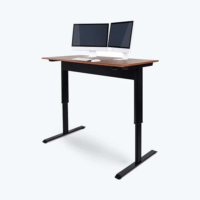 Luxor Furniture 56" Pneumatic Adjustable Desk, Teak Top (SPN56F-BK/TK) 1 Luxor Furniture 56" Pneumatic Adjustable Desk, Teak Top (SPN56F-BK/TK)
