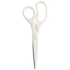 JAM Paper Precision 8" Stainless Steel Multi-Purpose/Heavy Duty Scissors, Pointed Tip, White (342WHZ)