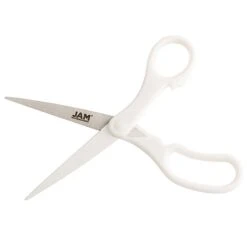 JAM Paper Precision 8" Stainless Steel Multi-Purpose/Heavy Duty Scissors, Pointed Tip, White (342WHZ) -Office Supplies Shop sp30025870 sc7