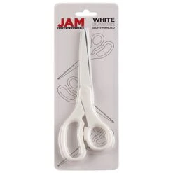 JAM Paper Precision 8" Stainless Steel Multi-Purpose/Heavy Duty Scissors, Pointed Tip, White (342WHZ) -Office Supplies Shop sp30025871 sc7