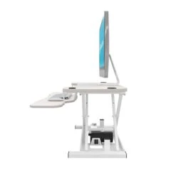 VersaDesk PowerPro 36"W Electric Sit To Stand Desktop Converter With Keyboard Tray & USB Port, White (SP7643624-00-05) -Office Supplies Shop sp35515399 sc7