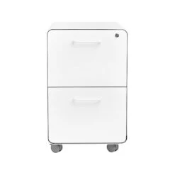 Poppin Stow 2-Drawer Vertical File Cabinet, Locking, Letter/Legal, White, 20"D (100914) -Office Supplies Shop sp37916638 sc7