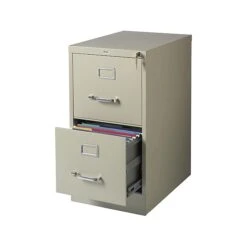 Staples 2-Drawer Vertical File Cabinet, Locking, Letter, Putty/Beige, 22"D (22334D) -Office Supplies Shop sp37916840 sc7