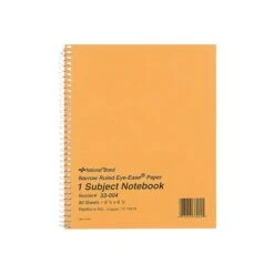 National Brand 1-Subject Notebook, 8 1/4" X 6 7/8", Narrow Ruled, 80 Sheets, Brown (33004)