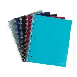 Staples Accel 3-Subject Notebook, 8.5" X 11", College Ruled, 150 Sheets, Assorted (20037M)