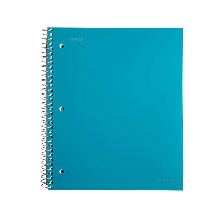 Staples Accel 3-Subject Notebook, 8.5" X 11", College Ruled, 150 Sheets, Assorted (20037M) 2 Staples Accel 3-Subject Notebook, 8.5" X 11", College Ruled, 150 Sheets, Assorted (20037M) - Image 2