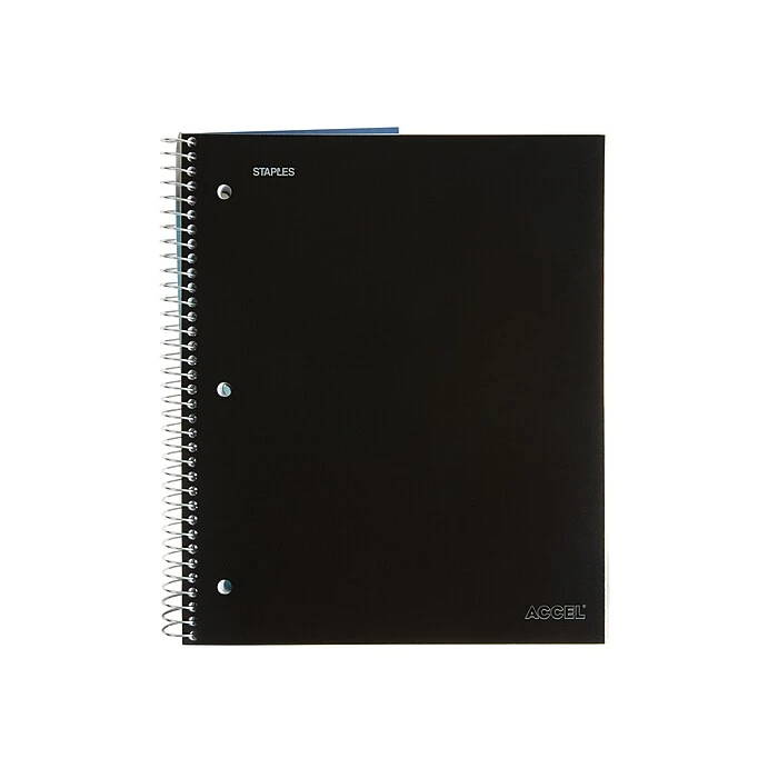 Staples Accel 3-Subject Notebook, 8.5" X 11", College Ruled, 150 Sheets, Assorted (20037M) 4 Staples Accel 3-Subject Notebook, 8.5" X 11", College Ruled, 150 Sheets, Assorted (20037M) - Image 4