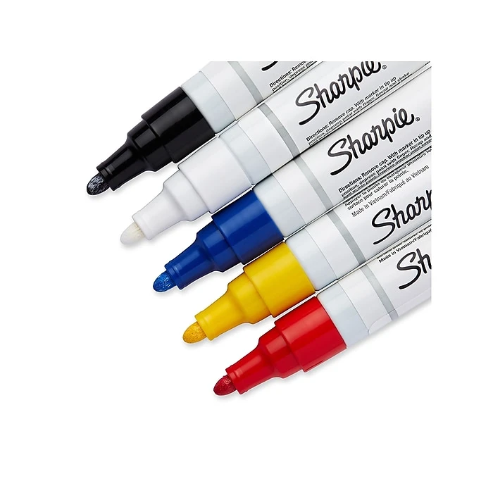 Sharpie Oil-Based Paint Markers, Medium Tip, Assorted, 5/Pack (34971PP) 3 Sharpie Oil-Based Paint Markers, Medium Tip, Assorted, 5/Pack (34971PP) - Image 3