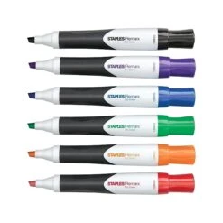 Staples Remarx Dry Erase Markers, Chisel Point, Assorted, 6/Pack (19151)