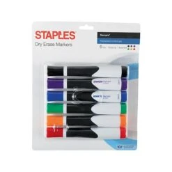 Staples Remarx Dry Erase Markers, Chisel Point, Assorted, 6/Pack (19151) -Office Supplies Shop sp41816595 sc7