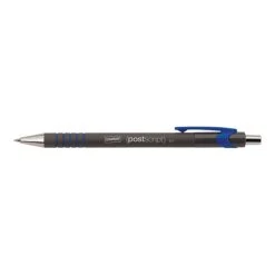 Staples Postscript Retractable Ballpoint Pens, Fine Point, Blue Ink, Dozen (18266)