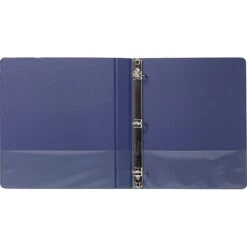 Staples Standard 1" 3-Ring Non-View Binder With Label Holder, Navy Blue (26409-CC) -Office Supplies Shop sp42114062 sc7