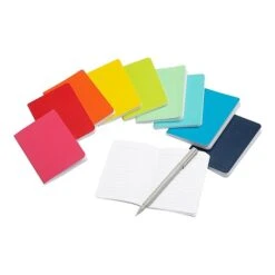 Poppin Mini Medley Professional Notebooks, Wide Ruled, 32 Sheets, Assorted Colors, 10/Pack (101024)