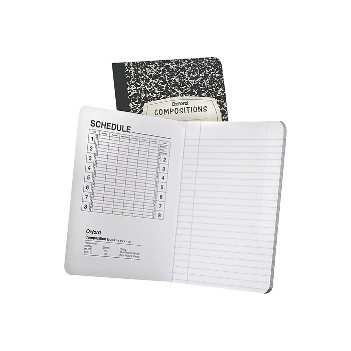 Oxford Composition Notebook, 7.5" X 9.75", Wide Ruled, 120 Sheets, Black Marble (OXF 09-6120) 2 Oxford Composition Notebook, 7.5" X 9.75", Wide Ruled, 120 Sheets, Black Marble (OXF 09-6120) - Image 2